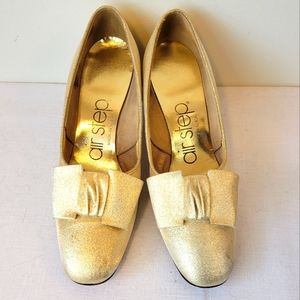 VTG 1960s mod metallic gold shoes